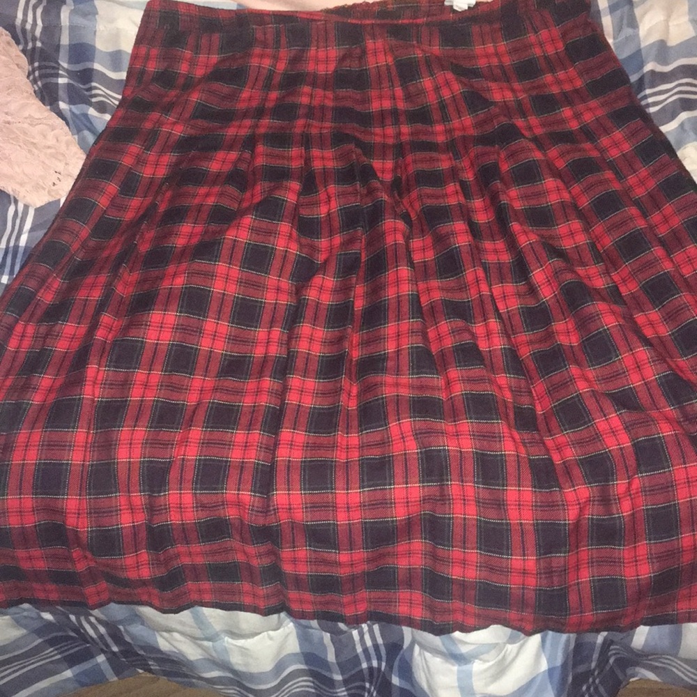 Red Plaid school girl skirt